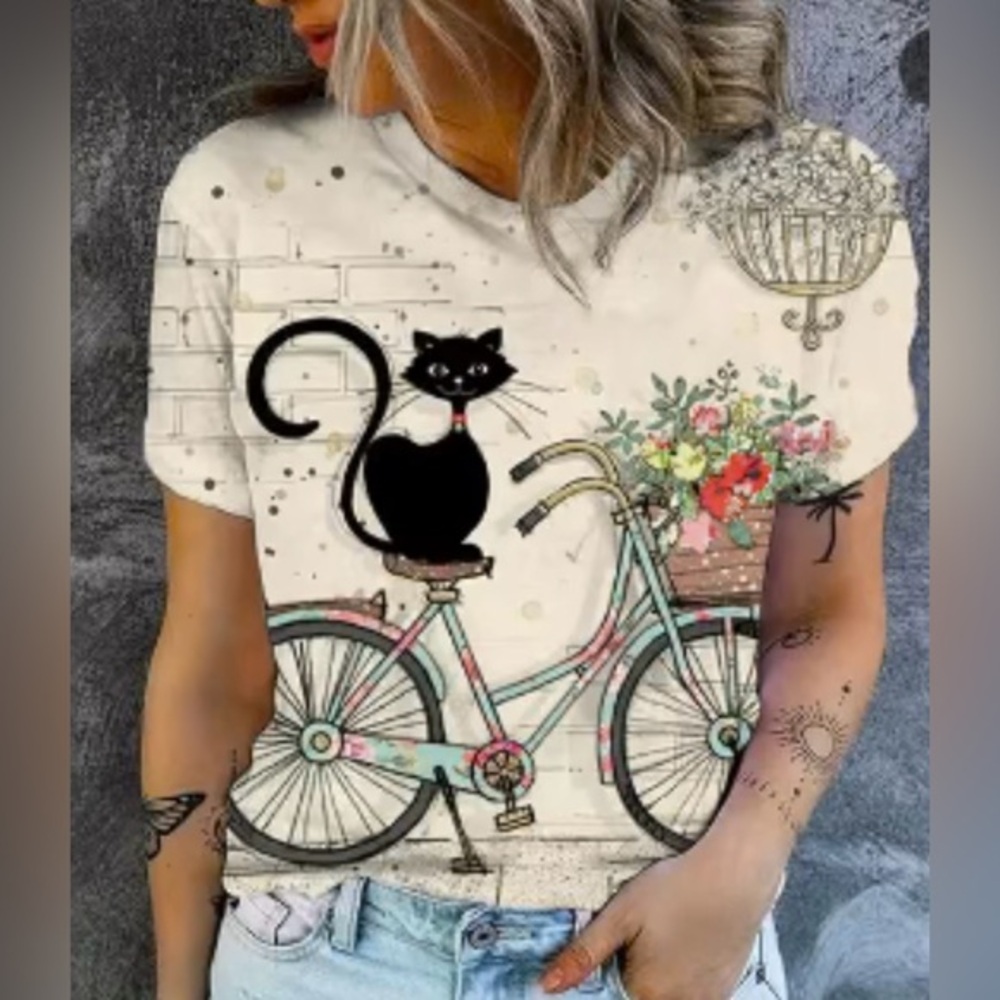 Women's Graphic Tee Over Sized Cute Tshirt 3XL - Picture 1 of 6